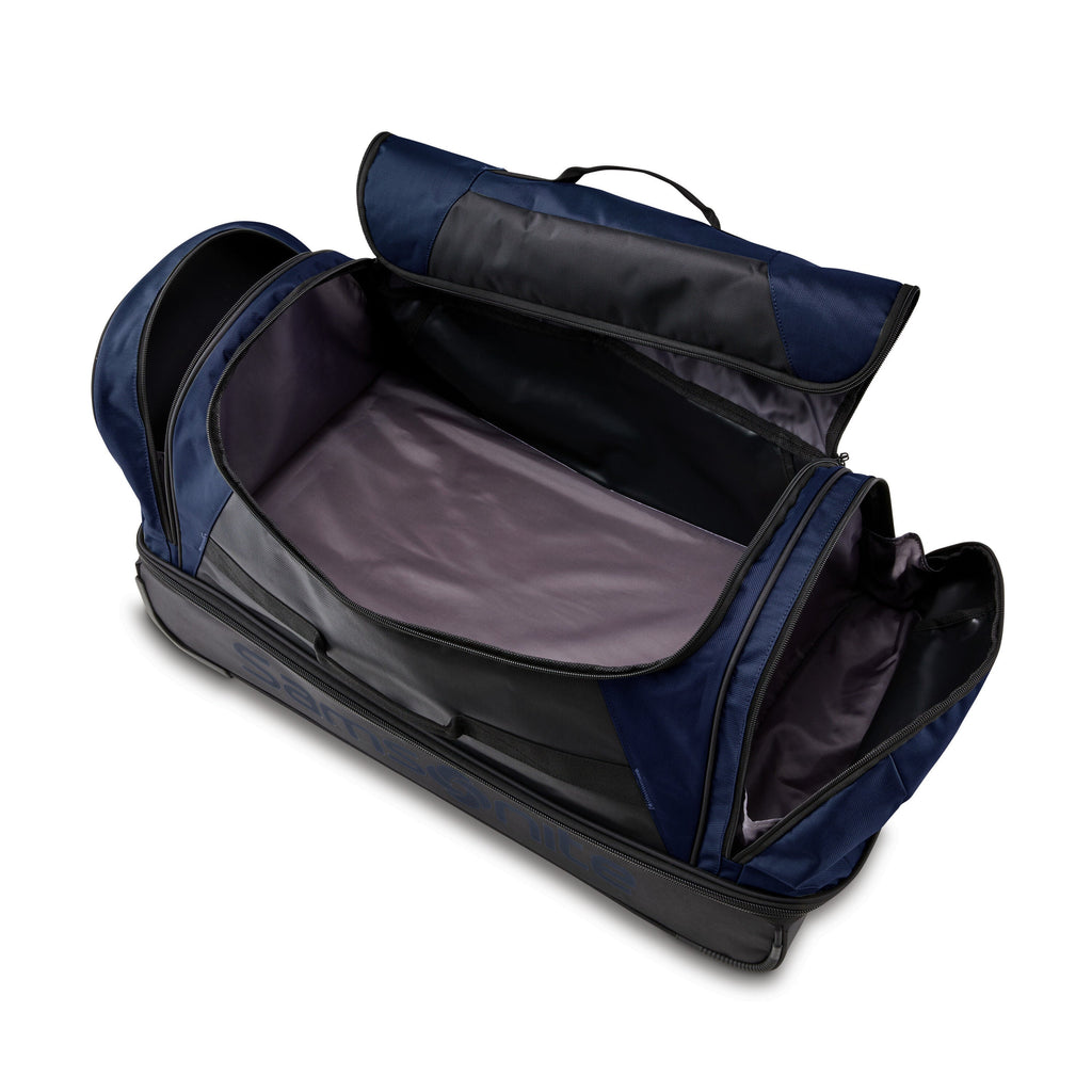 Samsonite Andante 2 Wheeled Duffle 22" in the color Navy/Black.
