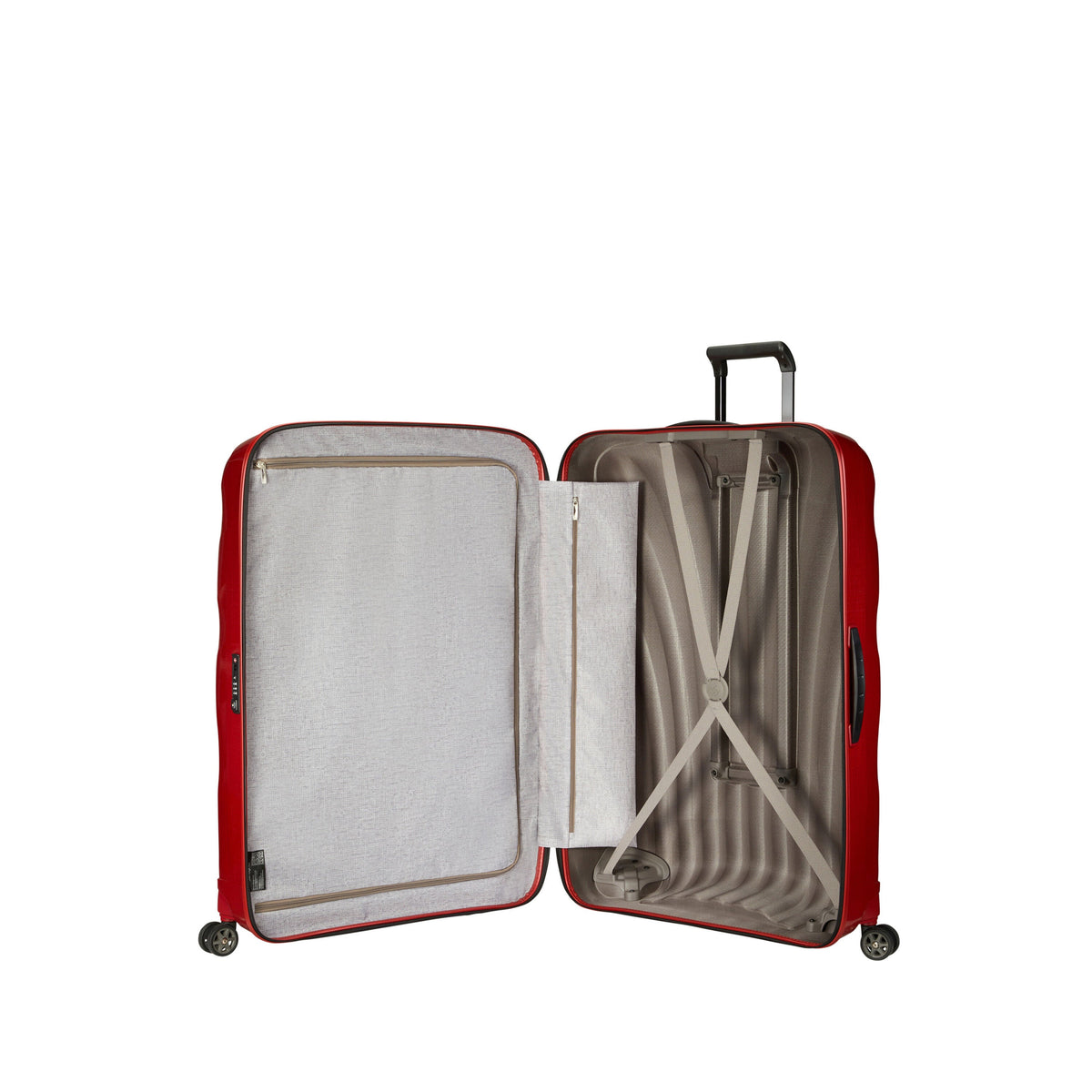 Interior Image of Samsonite Red C-Lite Spinner Large Luggage with Open Interior