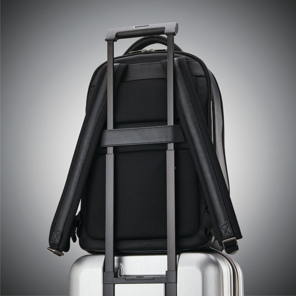 Samsonite Classic Leather Backpack in the color Black.
