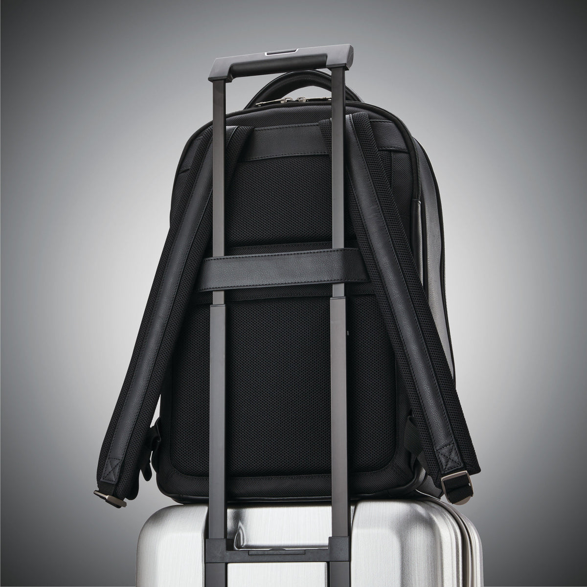 Samsonite Classic Leather Backpack in the color Black.
