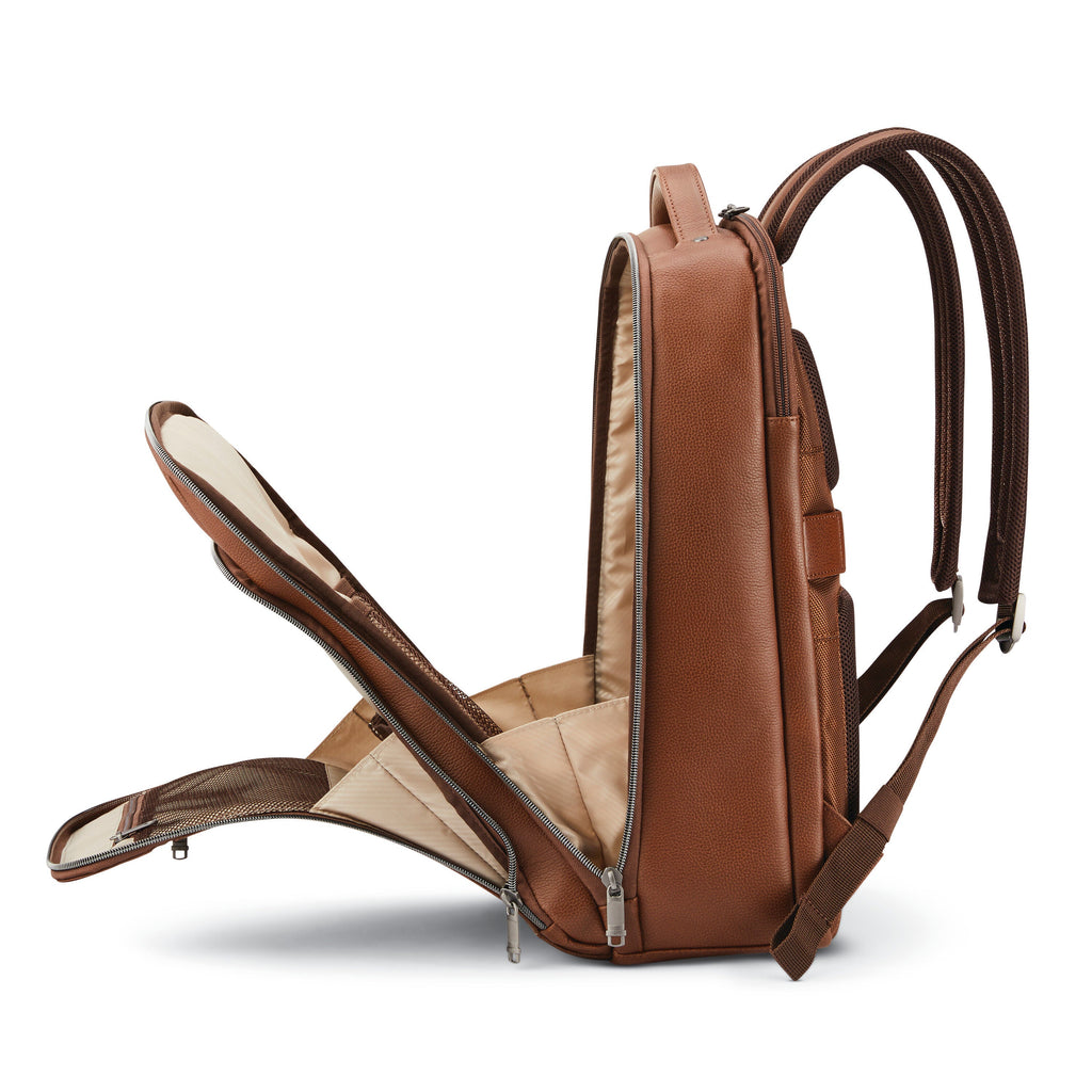 Samsonite Classic Leather Backpack in the color Cognac.