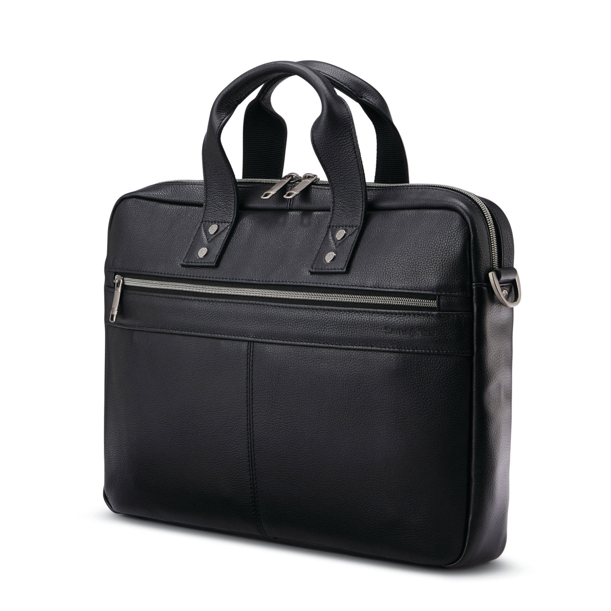 Samsonite Classic Leather Slim Brief in the color Black.