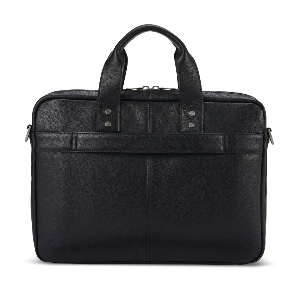 Samsonite Classic Leather Slim Brief in the color Black.