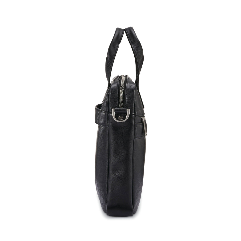 Samsonite Classic Leather Slim Brief in the color Black.