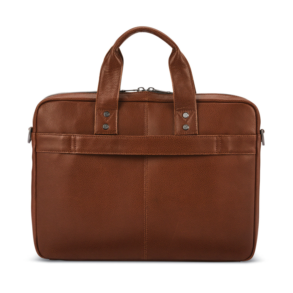 Samsonite Classic Leather Slim Brief in the color Cognac.