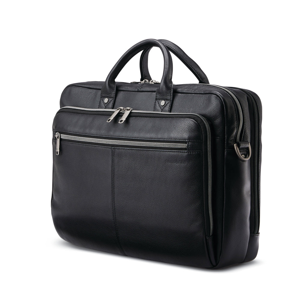 Samsonite Classic Leather Toploader in the color Black.