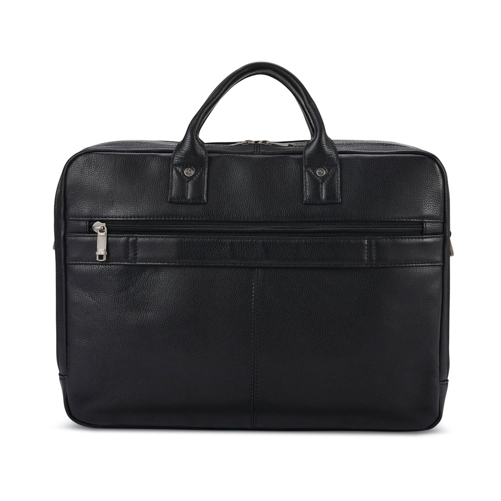 Samsonite Classic Leather Toploader in the color Black.