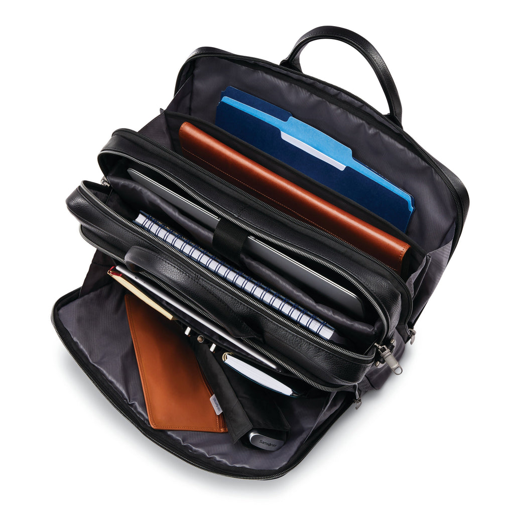Samsonite Classic Leather Toploader in the color Black.