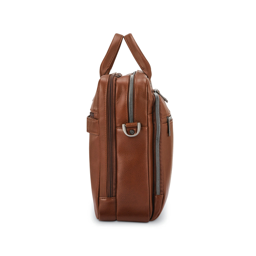 Samsonite Classic Leather Toploader in the color Cognac.