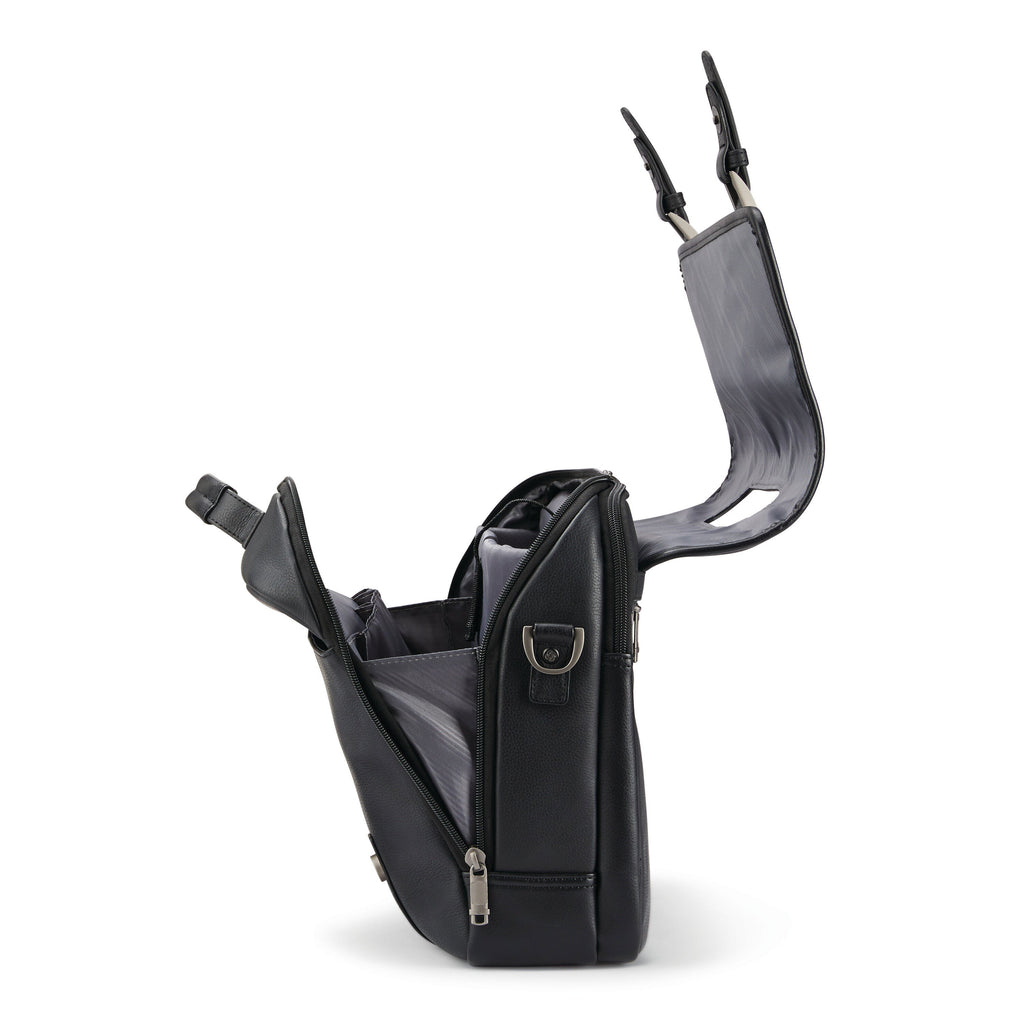 Samsonite Classic Leather Flapover in the color Black.