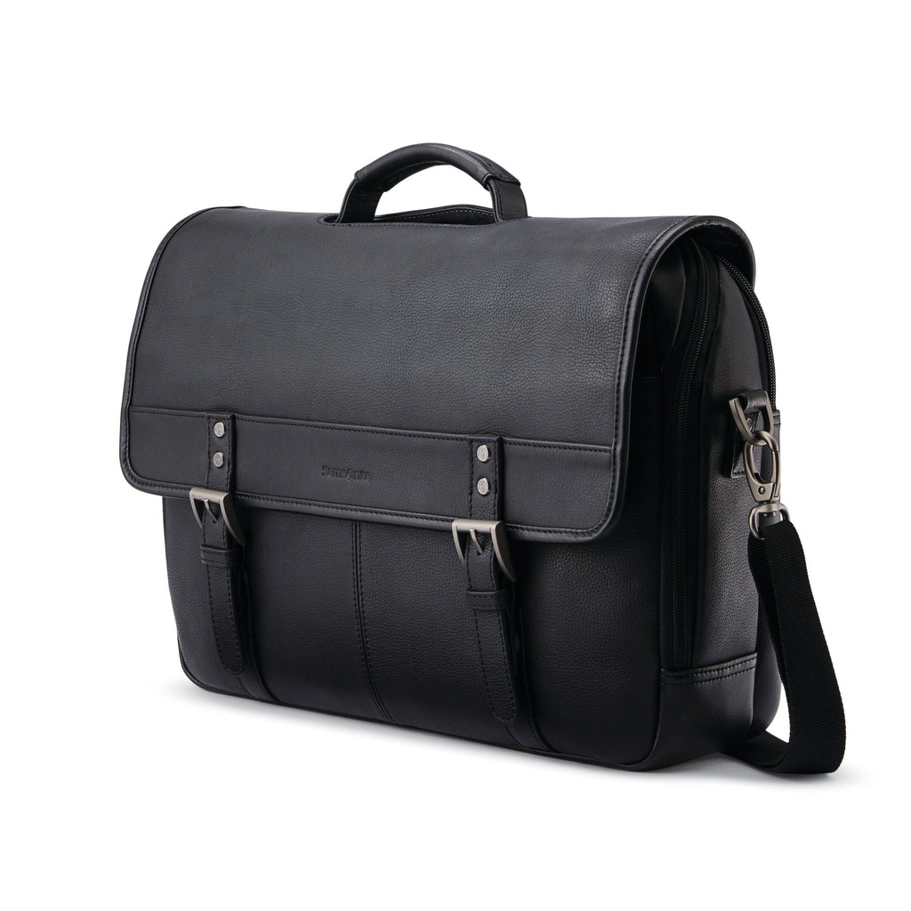 Samsonite Classic Leather Flapover in the color Black.
