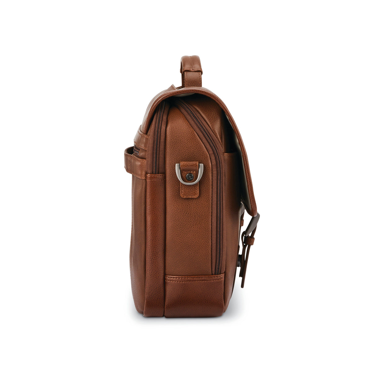 Samsonite Classic Leather Flapover in the color Cognac.