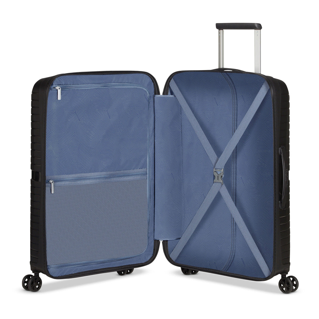American Tourister Airconic Spinner Medium in the color Onyx Black.