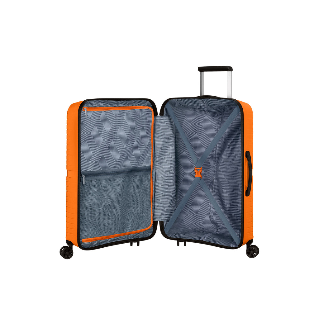 American Tourister Airconic Spinner Medium in the color Mango Orange.