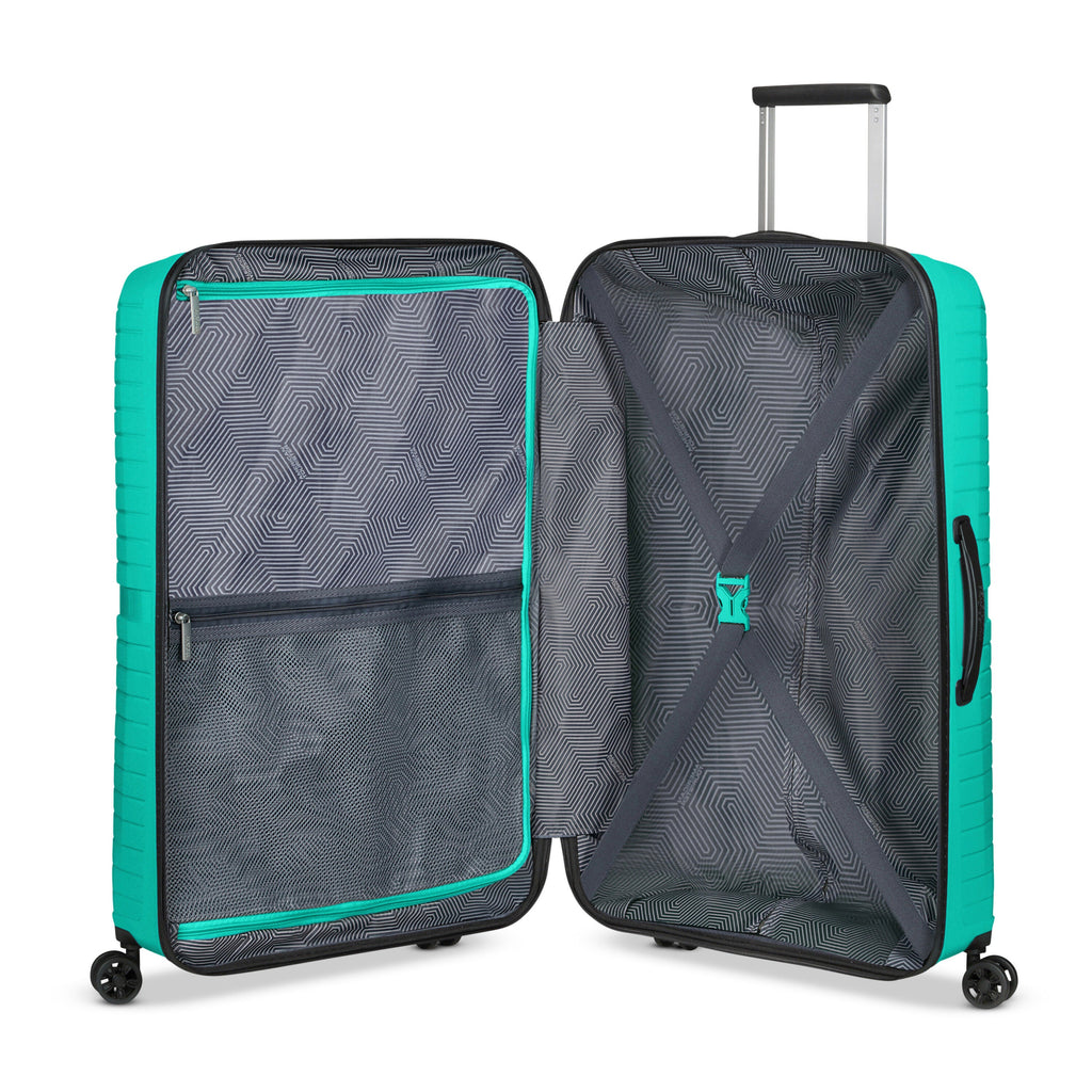 American Tourister Airconic Spinner Large in the color Aqua Green.