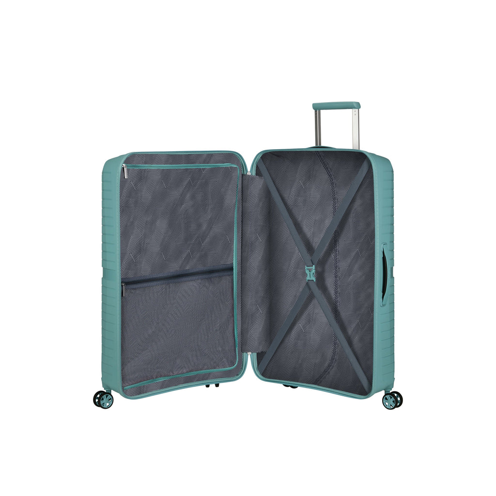 American Tourister Airconic Spinner Large in the color Dusty Turquoise.
