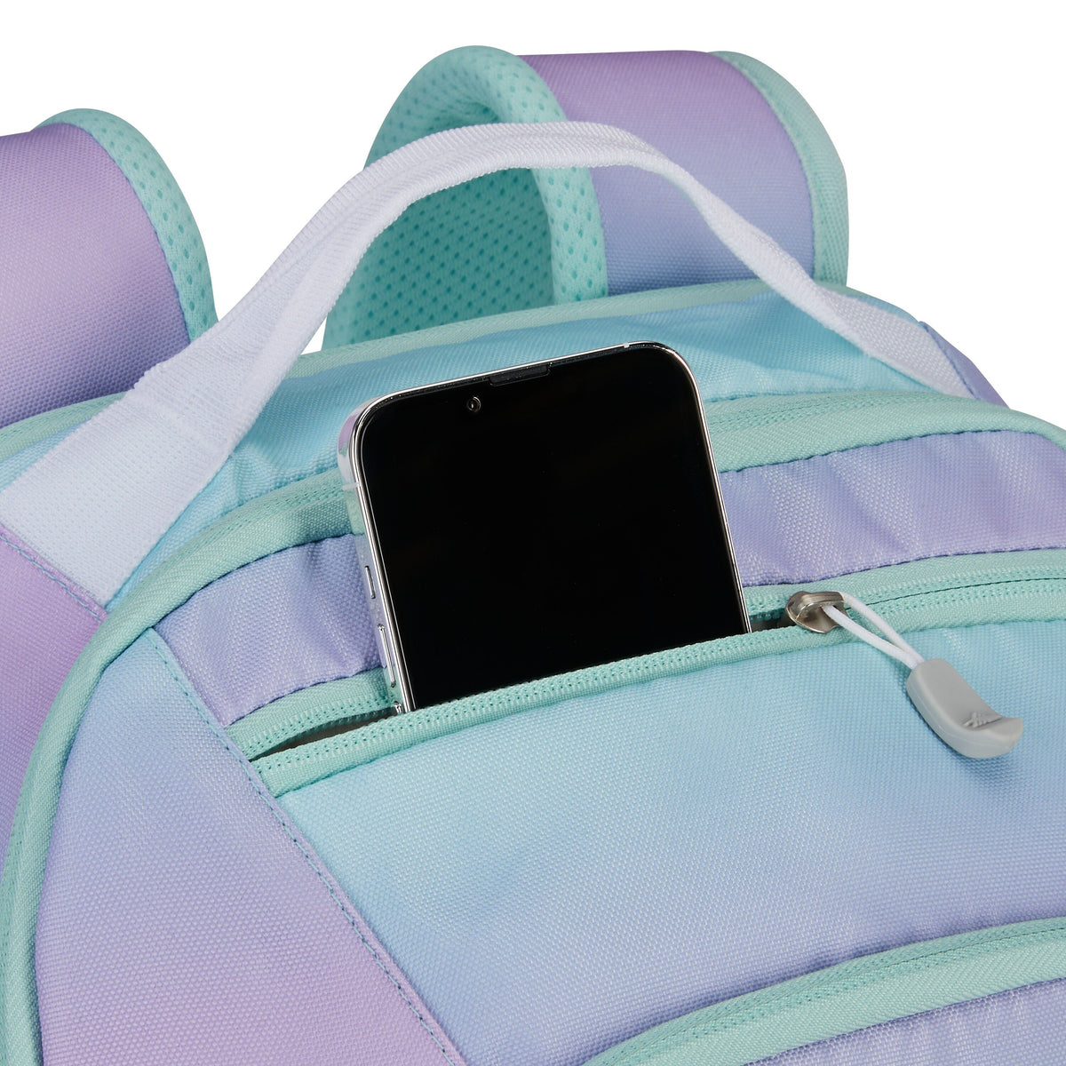High Sierra BTS Swoop SG Backpack in the color Linear Ombre Purple/Blue.