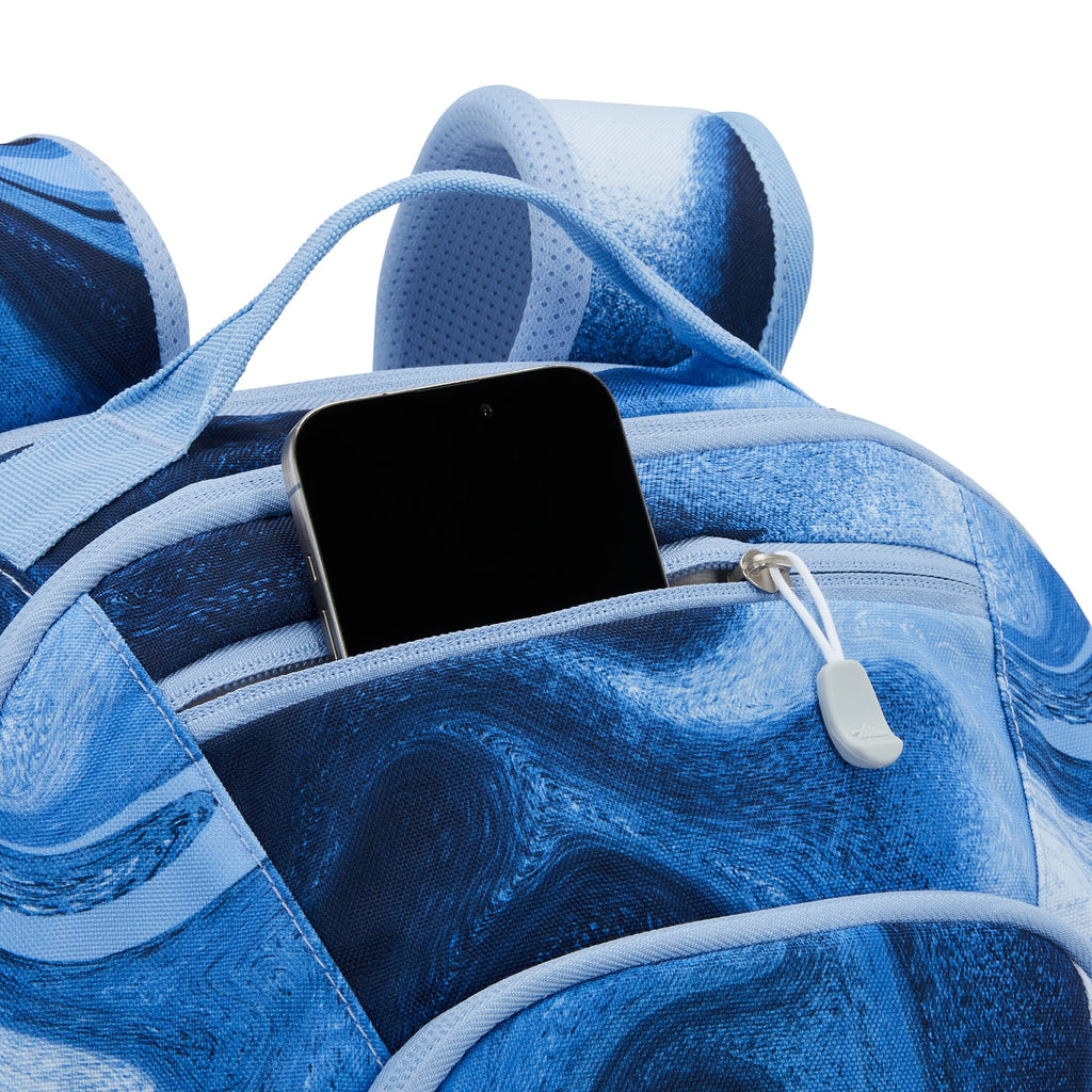 High Sierra BTS Swoop SG Backpack in the color Blue Marble Swirl.