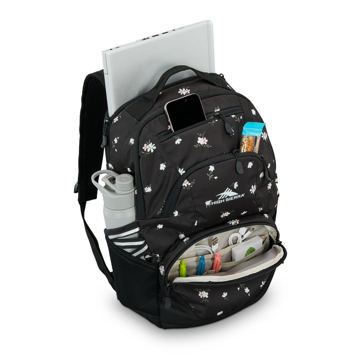 High Sierra BTS Swoop SG Backpack in the color Floral/Black.