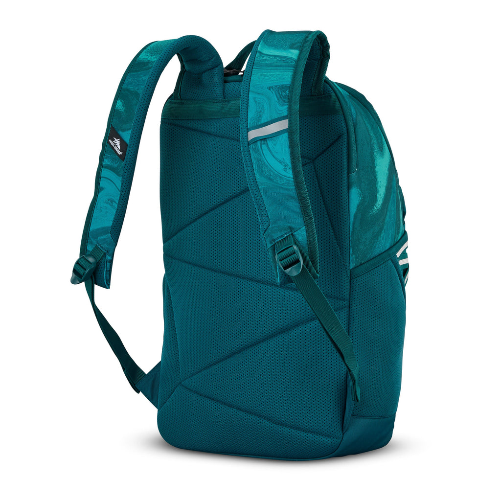 High Sierra BTS Swoop SG Backpack in the color Teal Marble Swirl.