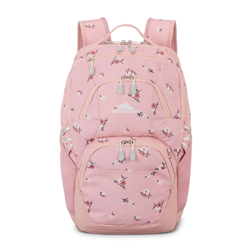 High Sierra BTS Swoop SG Backpack in the color Floral/Soft Pink.