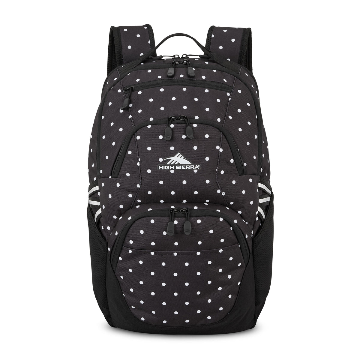 High Sierra BTS Swoop SG Backpack in the color Polka Dots/Black.