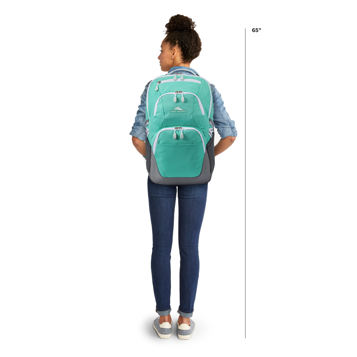 High Sierra BTS Swoop SG Backpack in the color Aquamarine/White.