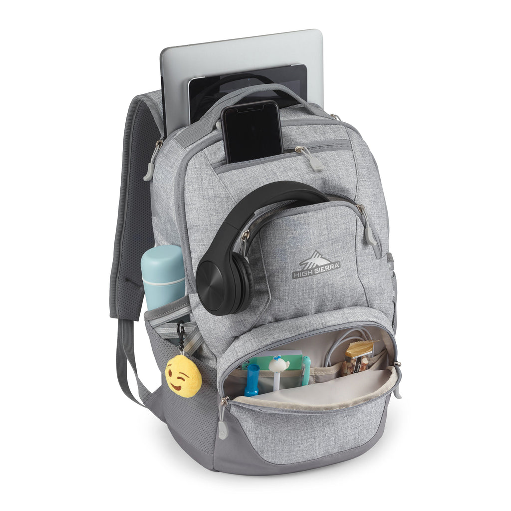 High Sierra BTS Swoop SG Backpack in the color Silver Heather.