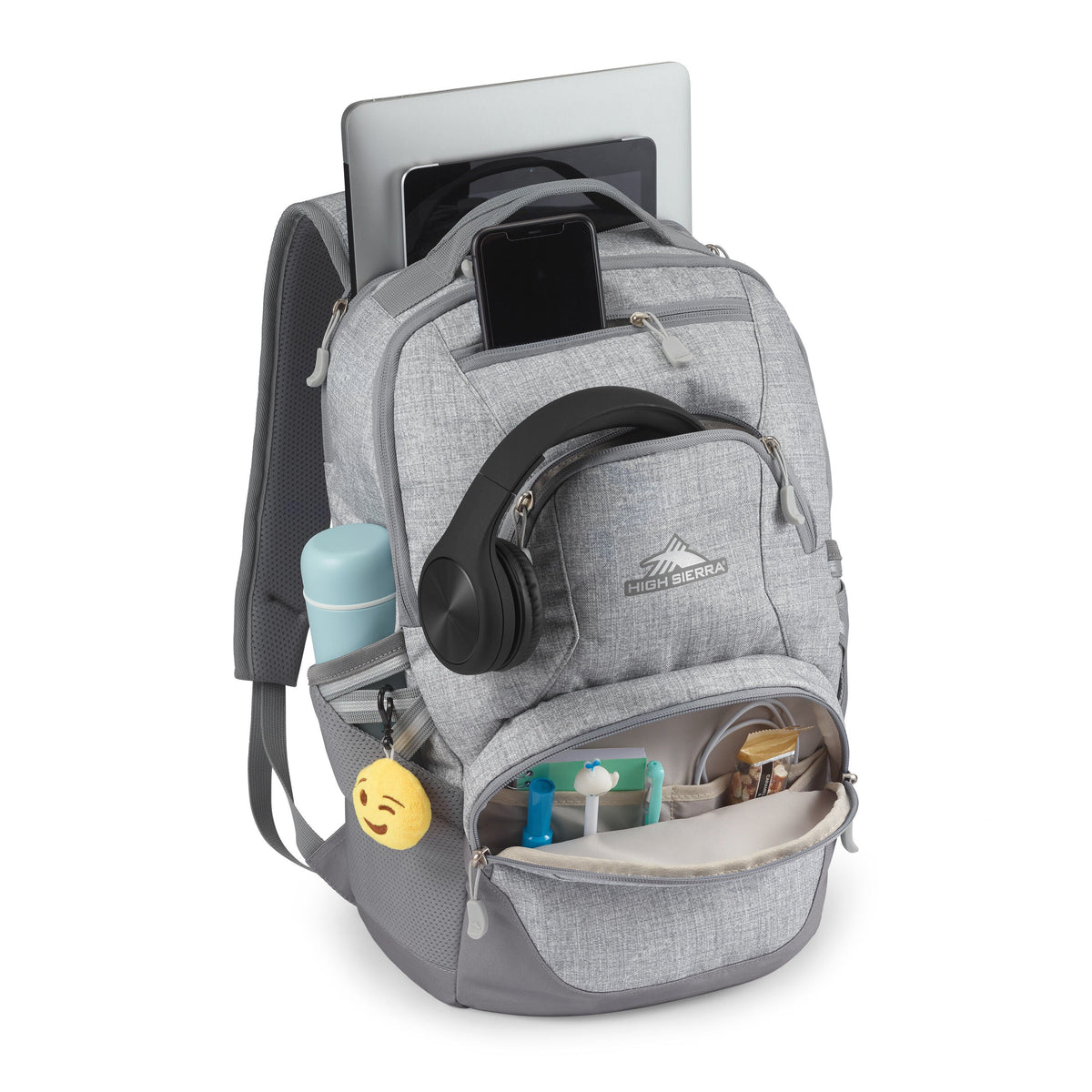 High Sierra BTS Swoop SG Backpack in the color Silver Heather.
