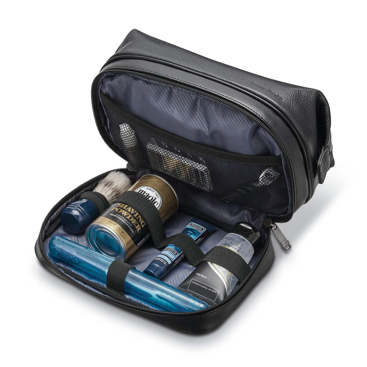 Samsonite Classic Leather Travel Kit in the color Black.