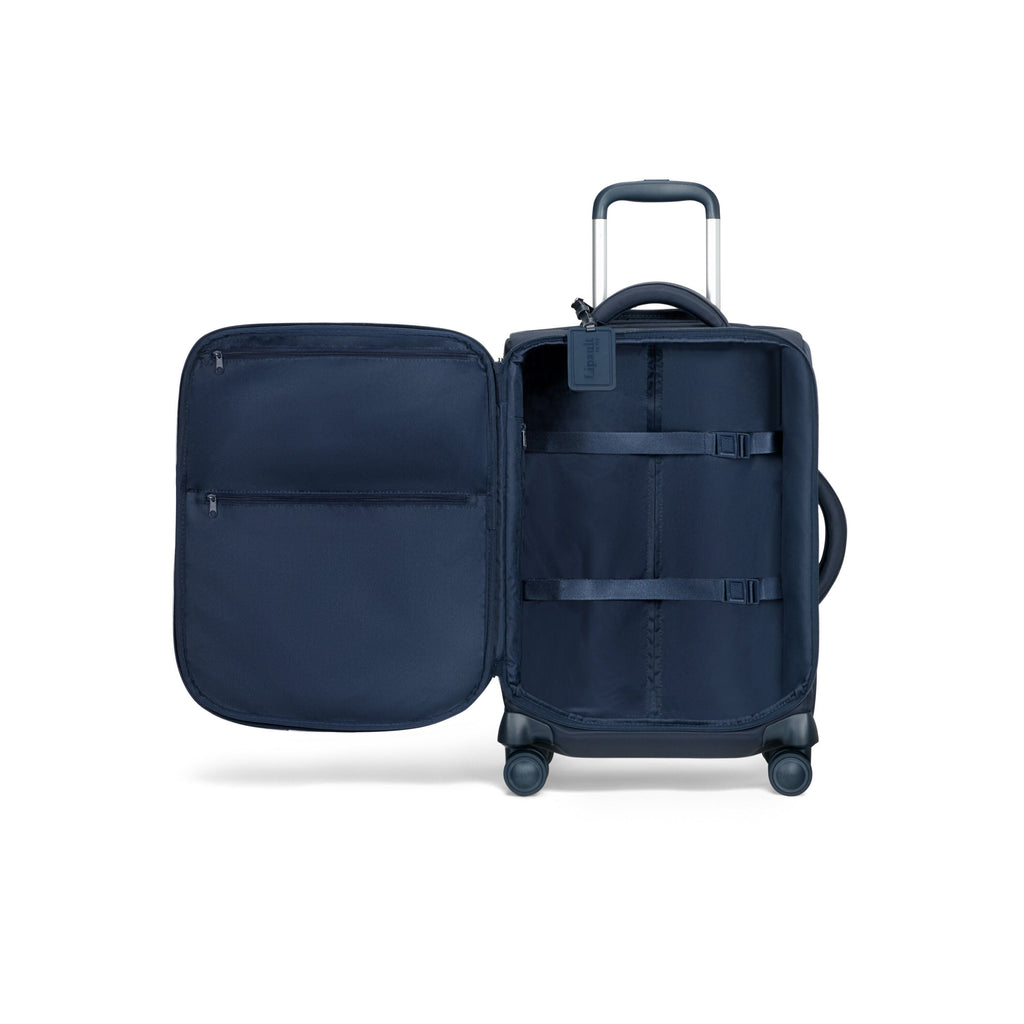 Lipault Plume Cabin Spinner in the color Midnight Blue.