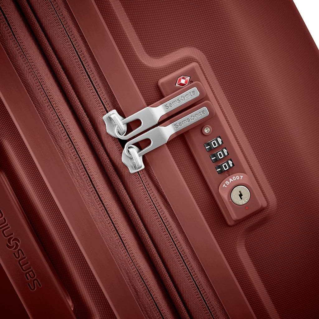 Samsonite Outline Pro Spinner Medium in the color Mars Red.
