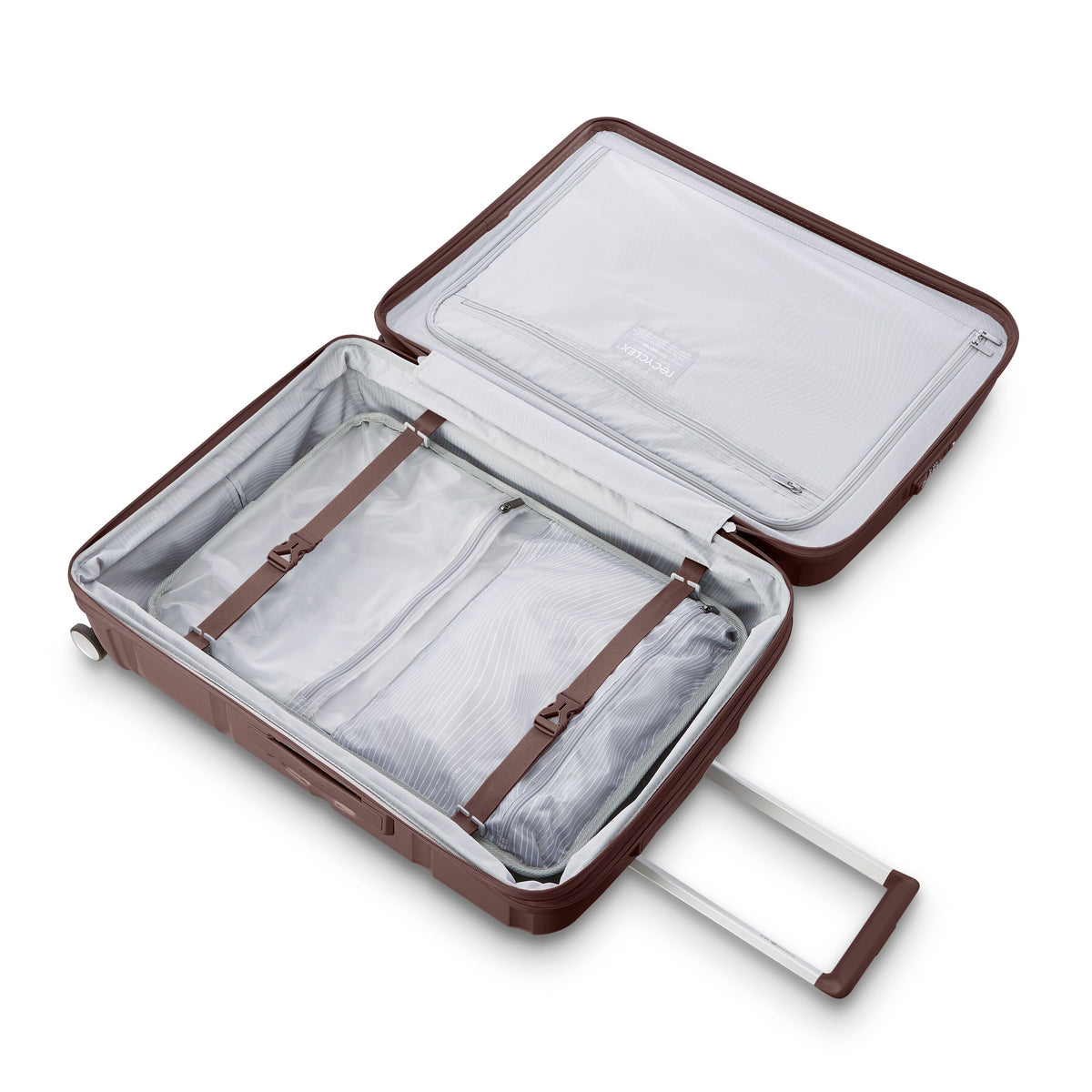 Samsonite Outline Pro Spinner Large in the color Chocolate Mauve.