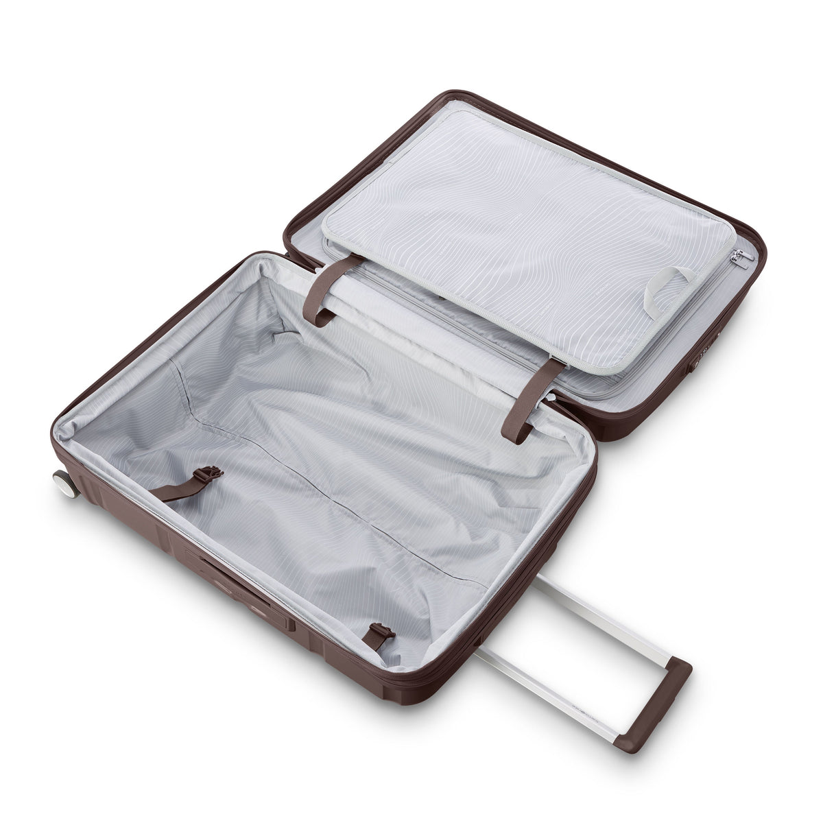 Samsonite Outline Pro Spinner Large in the color Chocolate Mauve.