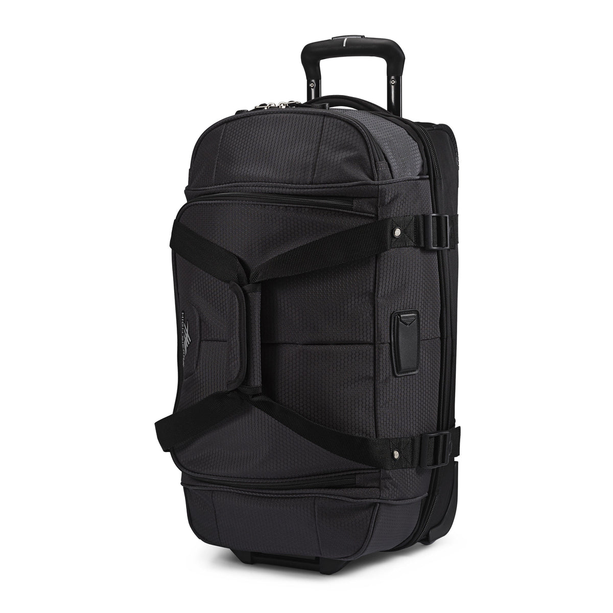 High Sierra Fairlead 22" Drop Bottom Duffle in the color Mercury/Black.