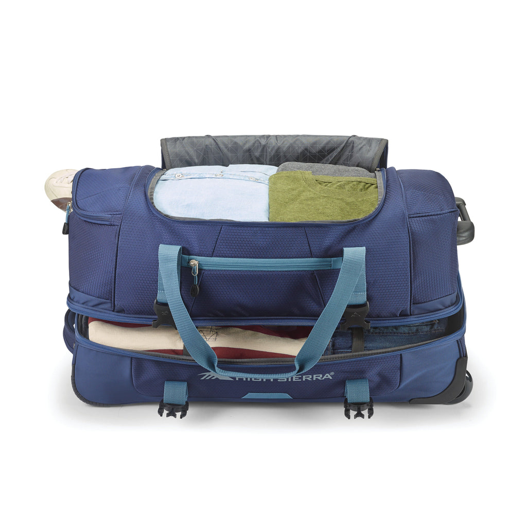 High Sierra Fairlead 22" Drop Bottom Duffle in the color True Navy/Graphite Blue.