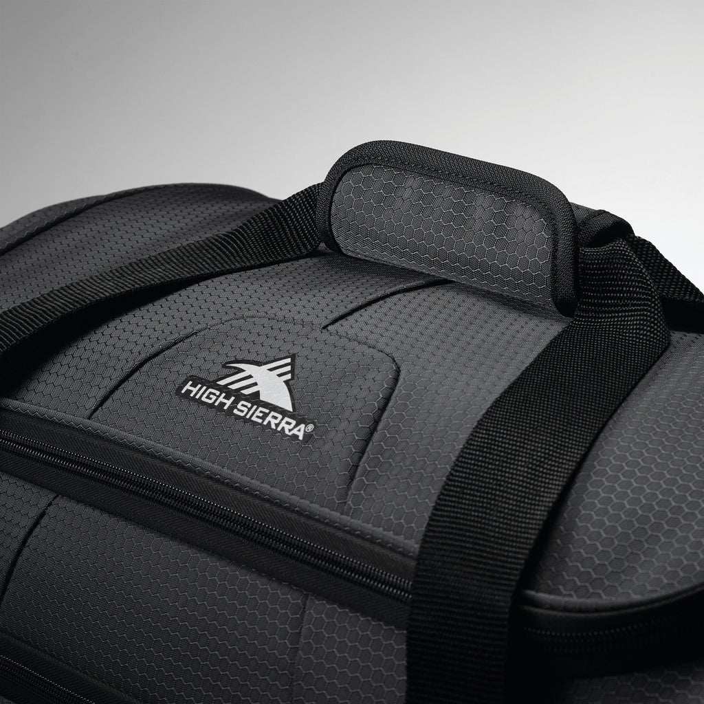 High Sierra Fairlead 28" Drop Bottom Duffle in the color Mercury/Black.