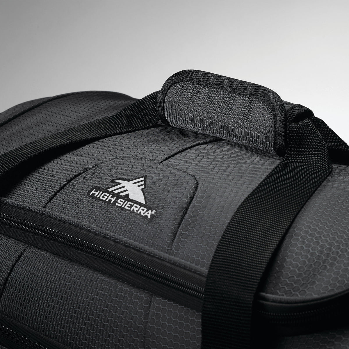 High Sierra Fairlead 28" Drop Bottom Duffle in the color Mercury/Black.