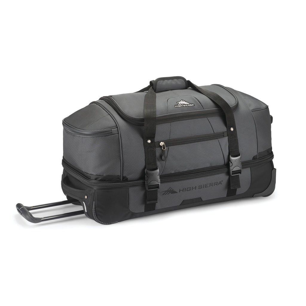 High Sierra Fairlead 28" Drop Bottom Duffle in the color Mercury/Black.