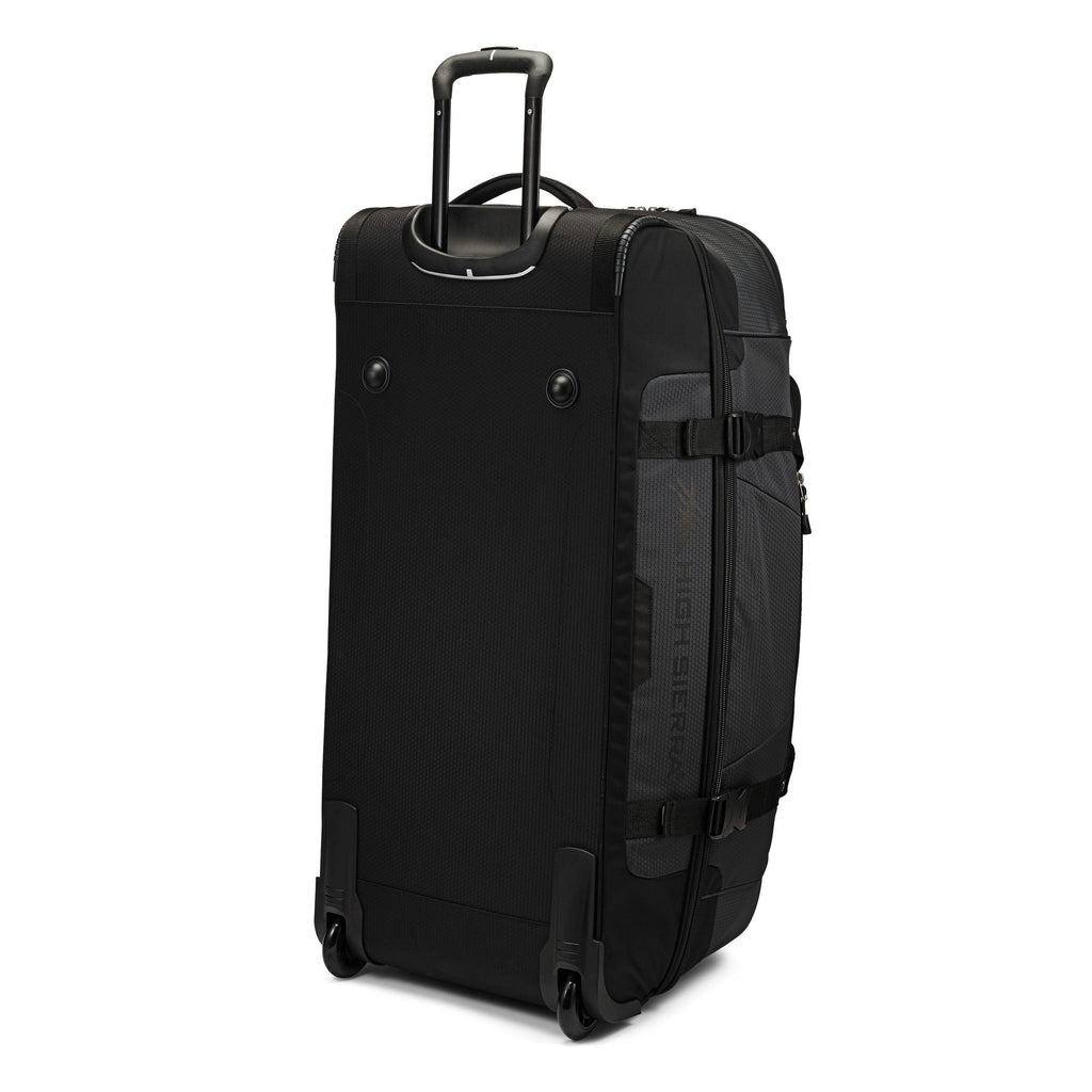 High Sierra Fairlead 34" Drop Bottom Duffle in the color Mercury/Black.