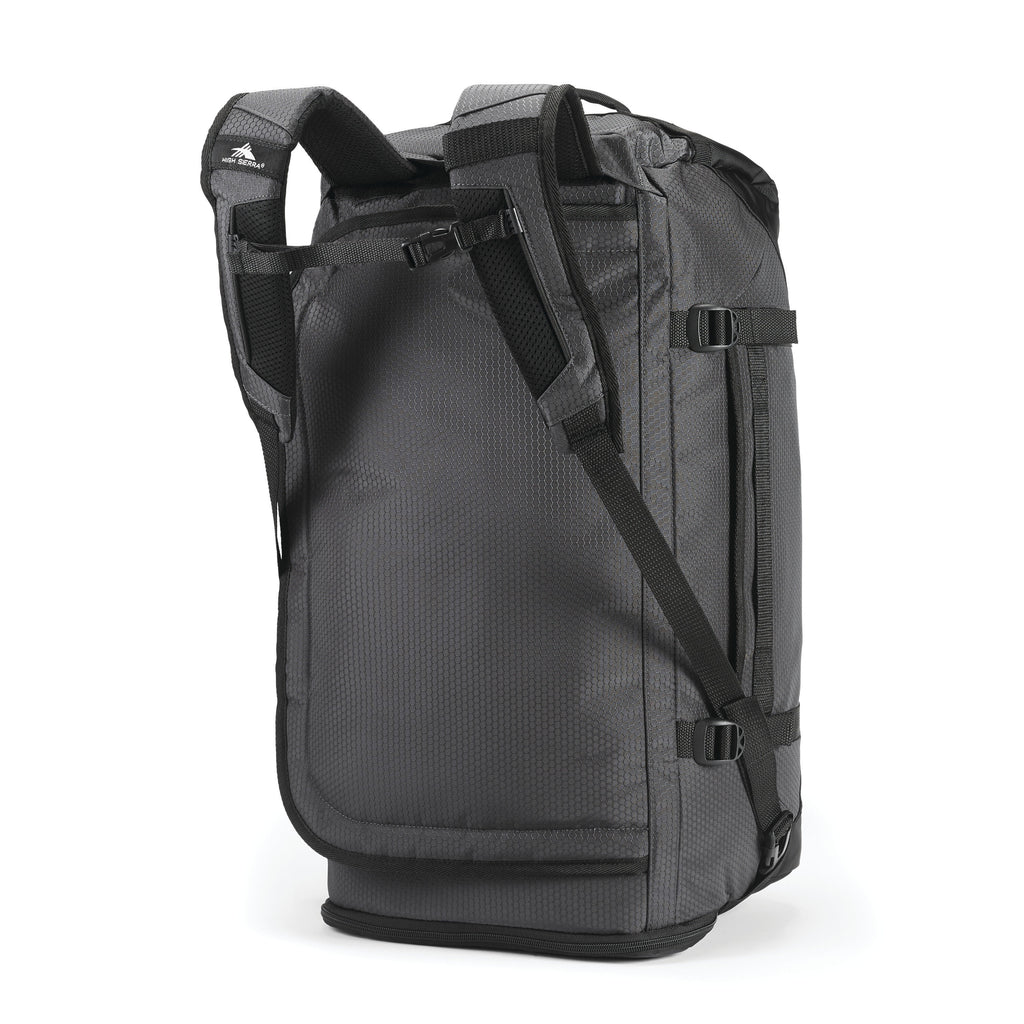 High Sierra Fairlead Convertible Duffle in the color Mercury/Black.