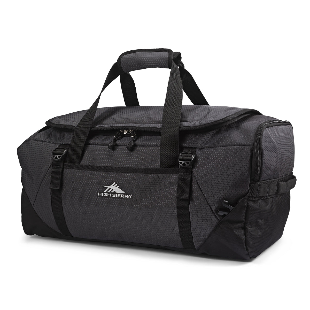High Sierra Fairlead Convertible Duffle in the color Mercury/Black.