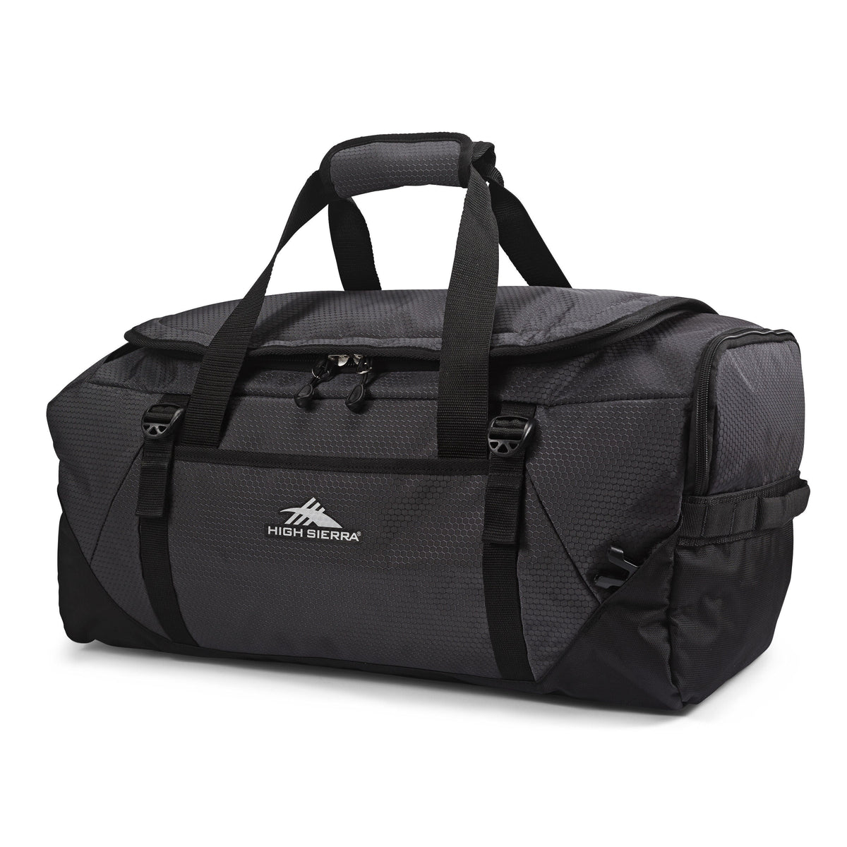 High Sierra Fairlead Convertible Duffle in the color Mercury/Black.
