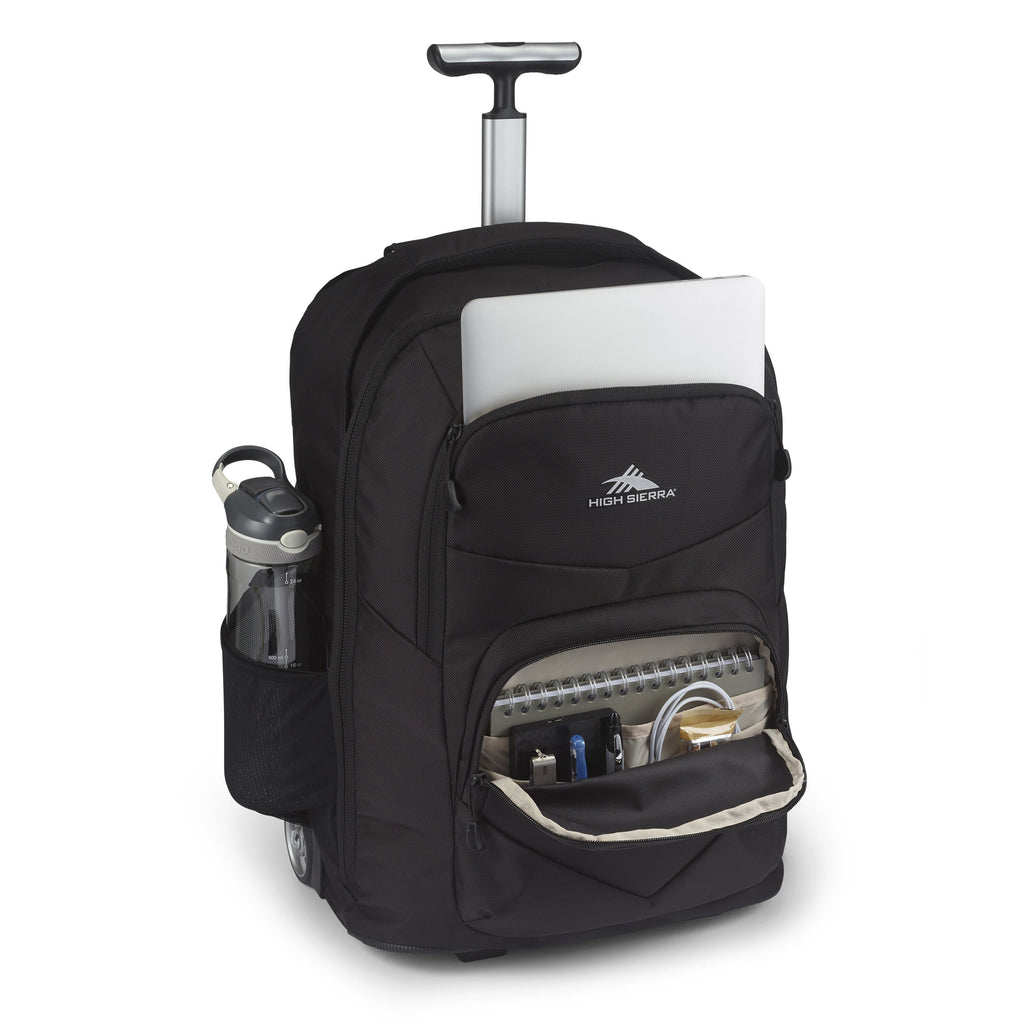 High Sierra BTS Powerglide Pro Wheeled Backpack in the color Black.