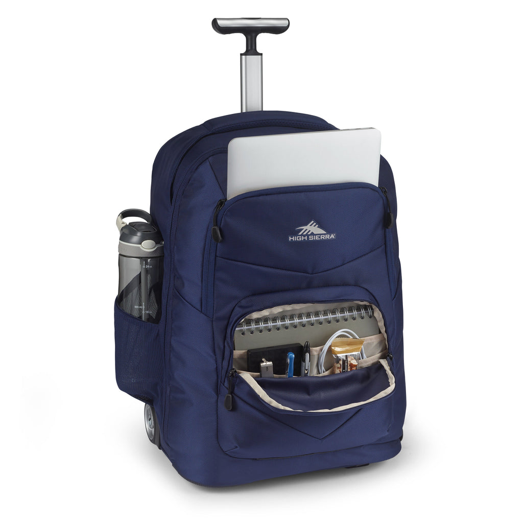 High Sierra Freewheel Pro Wheeled Backpack in the color True Navy.