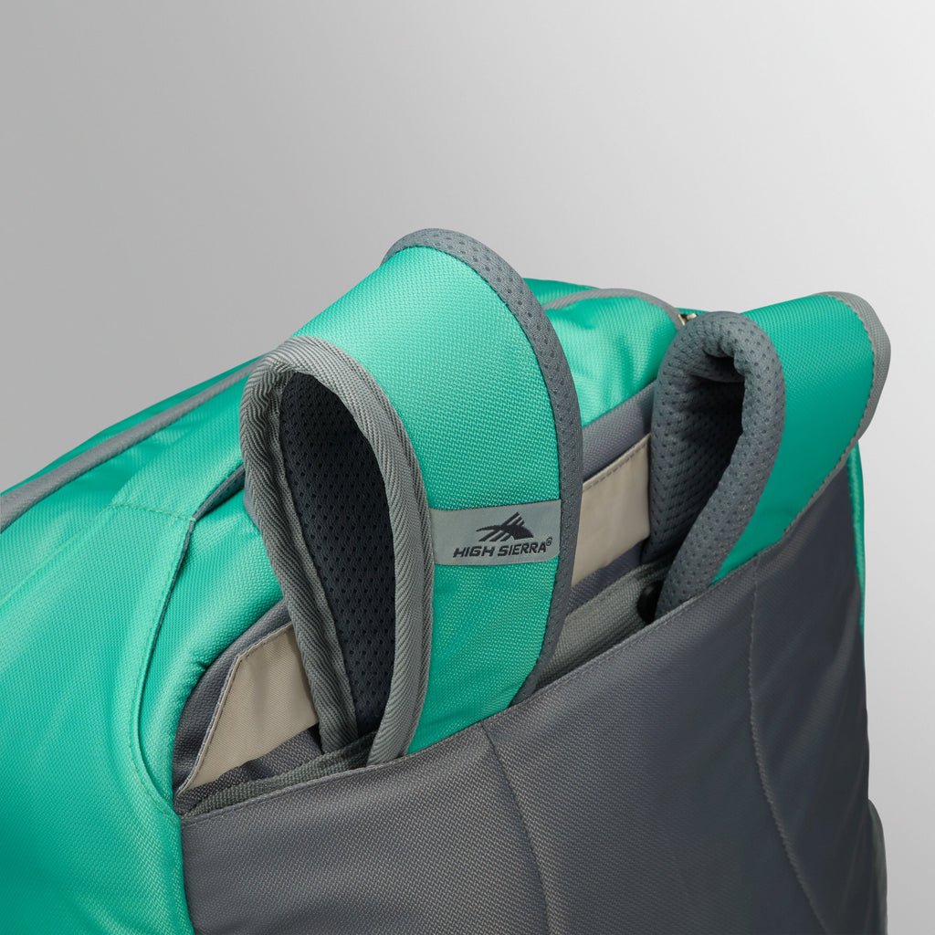 High Sierra Freewheel Pro Wheeled Backpack in the color Aquamarine/White.