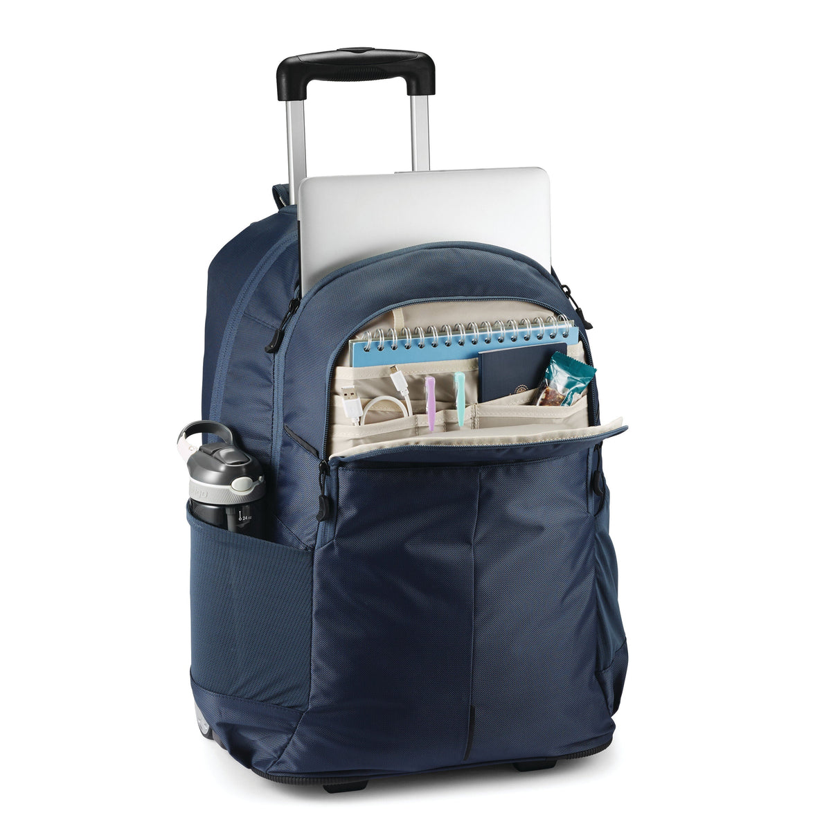 High Sierra BTS Powerglide Pro Wheeled Backpack in the color Indigo Blue.