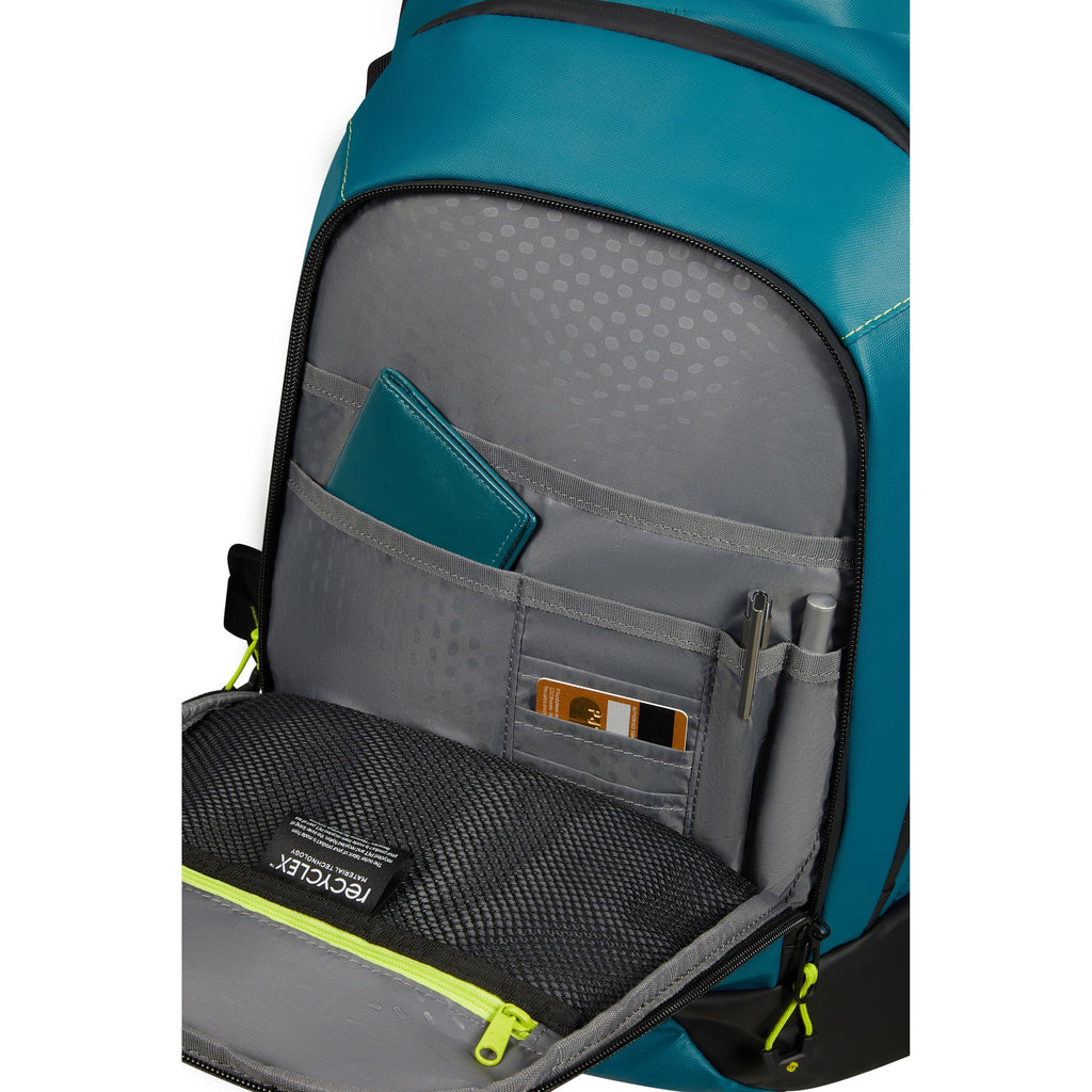 Samsonite Prodiver Laptop Backpack (Medium) in the color Petrol Blue/Lime.