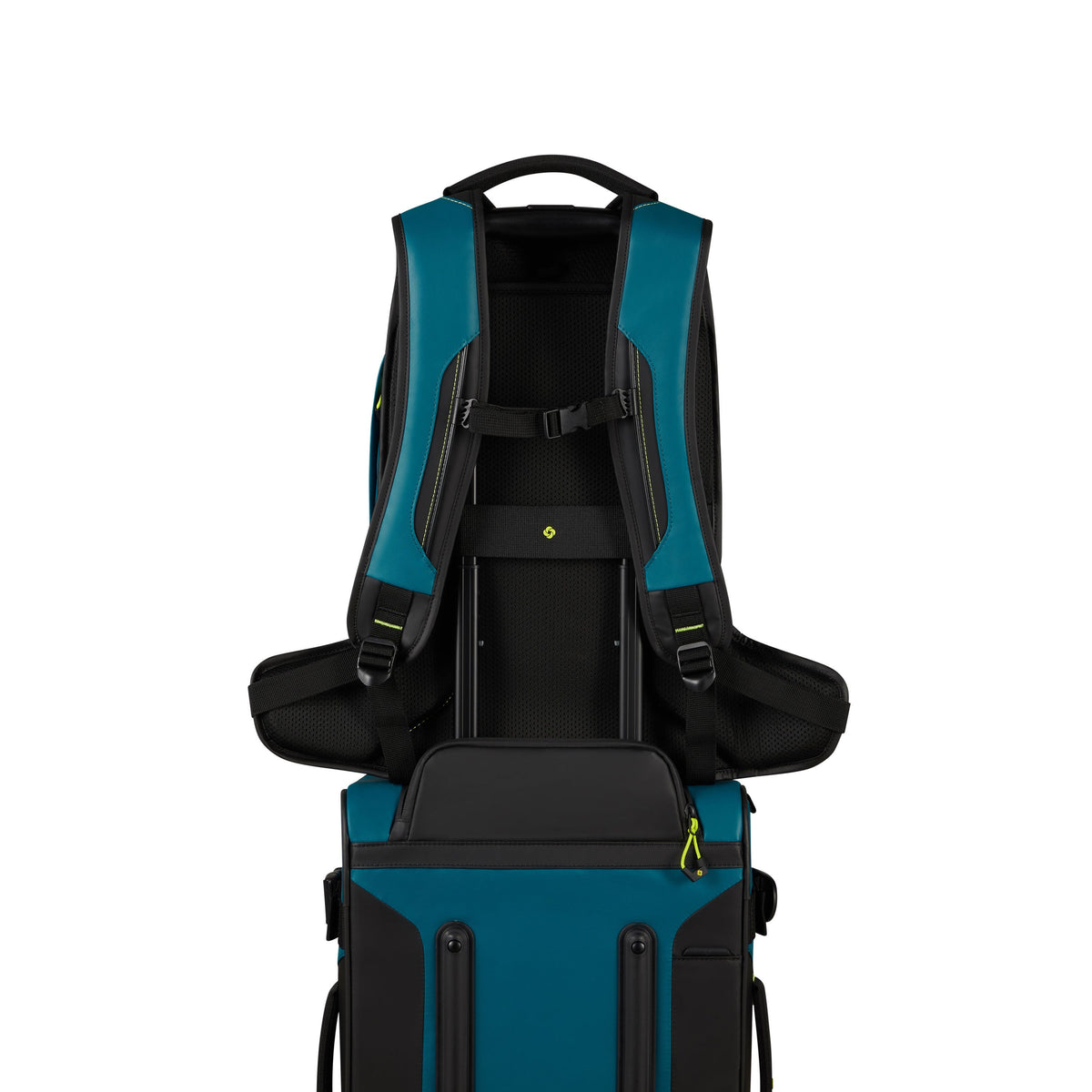 Samsonite Prodiver Laptop Backpack (Medium) in the color Petrol Blue/Lime.