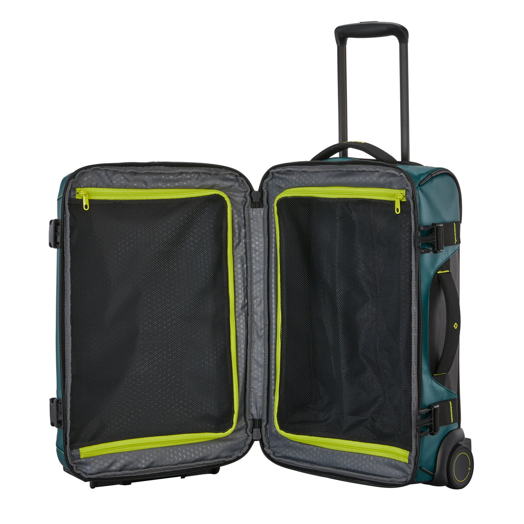 Samsonite Prodiver Wheeled Duffle (55/20) in the color Dark Teal/Lime.